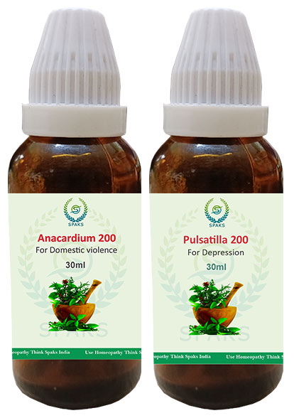 Anacardium 200 , Pulsatilla 200 For Domestic violence